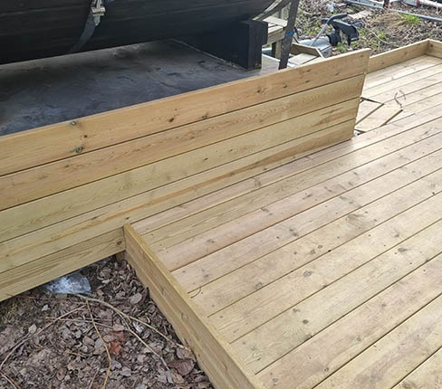 Mini-terrasse ved sauna